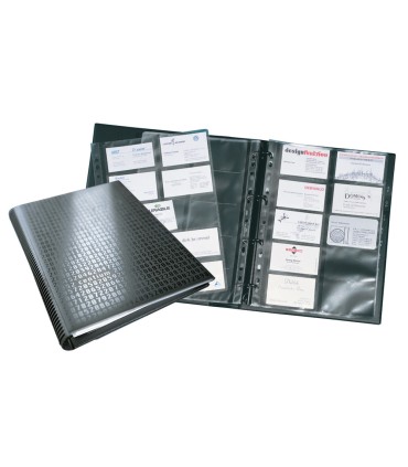 Tarjetero durable din a4 visifix centium 4 anillas 20 fundas con indice alfabetico para 400 tarjetas de visita