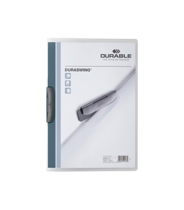 Carpeta durable duraswing dossier pinza lateral giratoria polipropileno din a4 grafito 30 hojas