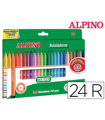 Rotulador alpino standard caja de 24 colores surtidos