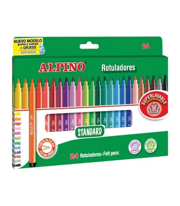 Rotulador alpino standard caja de 24 colores surtidos