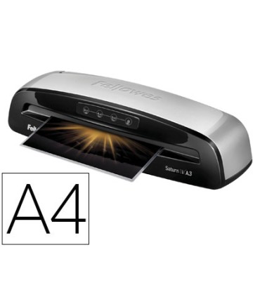 Plastificadora fellowes saturn 3i din a4 2 rodillos sistema antiatasco hasta 125 mc