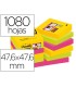 Bloc de notas adhesivas quita y pon post it super sticky 476x476 mm con 90 hojas pack de 12 bloc colores