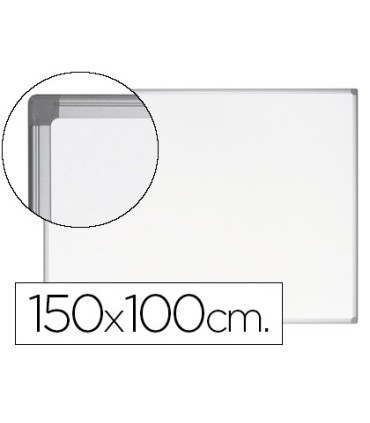 Pizarra blanca bi office earth it magnetica de acero vitrificado marco de aluminio 100 x 150 cm con bandeja para