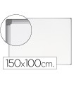 Pizarra blanca bi-office earth-it magnetica de acero vitrificado marco de aluminio 100 x 150 cm con bandeja para