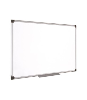 Pizarra blanca bi office magnetica maya w ceramica vitrificada marco de aluminio 180 x 90 cm con bandeja para