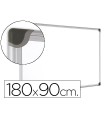 Pizarra blanca bi-office magnetica maya w ceramica vitrificada marco de aluminio 180 x 90 cm con bandeja para