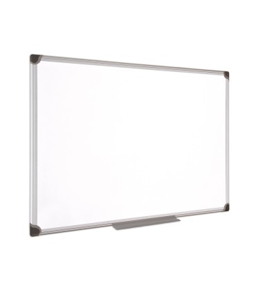 Pizarra blanca bi office magnetica maya w ceramica vitrificada marco de aluminio 150 x 100 cm con bandeja para