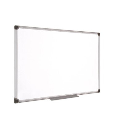 Pizarra blanca bi office magnetica maya w ceramica vitrificada marco de aluminio 90 x 60 cm con bandeja para