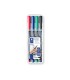 Rotulador staedtler lumocolor retroproyeccion punta de fibra permanente 317 wp estuche 4 colores punta media