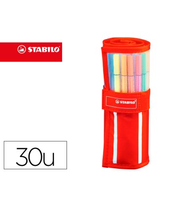 Rotulador stabilo acuarelable pen 68 estuche de 24 colores estandar 6 colores neon