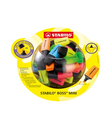 Rotulador stabilo boss mini fluorescente expositor bombonera de 50 unidades colores surtidos