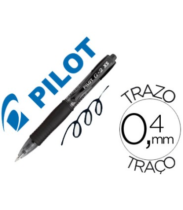 Boligrafo pilot g 2 pixie negro tinta gel retractil sujecion de caucho