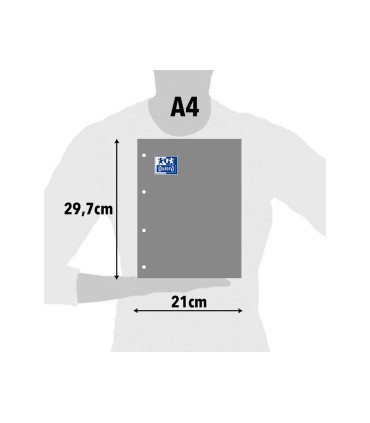 Recambio oxford a4 100 20 hojas gratis 90 gr cuadro 4mm 4 taladros