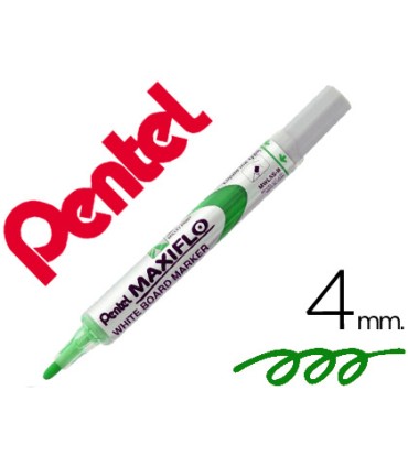 Rotulador maxiflo pentel para pizarra blanca color verde