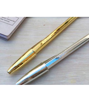 Boligrafo bic cristal celebration oro tinta azul unidad