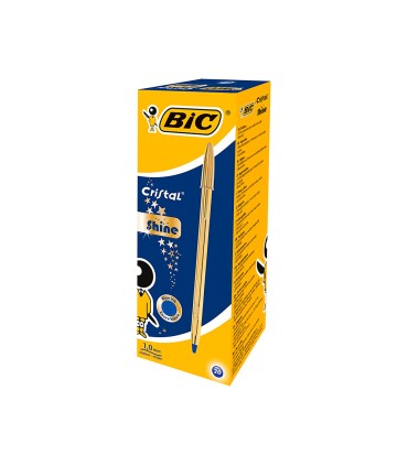 Boligrafo bic cristal celebration oro tinta azul unidad