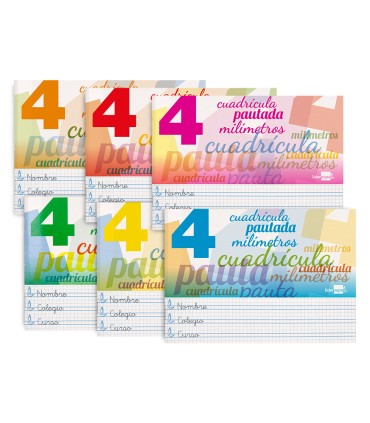 Libreta liderpapel pautaguia tapa cartoncillo 32 hojas din a5 70 g cuadriculado pautado 4 mm apaisado con margen