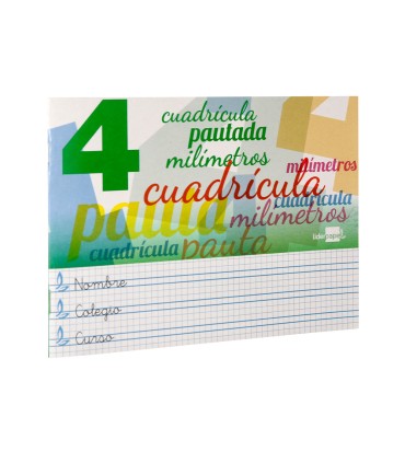 Libreta liderpapel pautaguia tapa cartoncillo 32 hojas din a5 70 g cuadriculado pautado 4 mm apaisado con margen