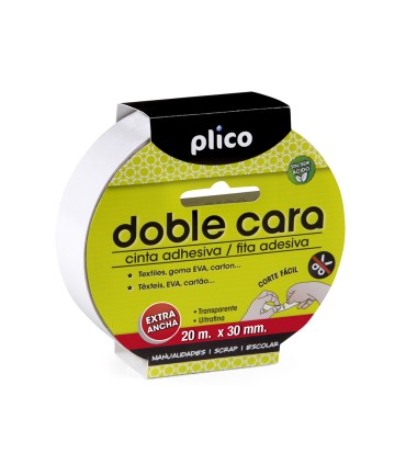 Cinta adhesiva plico doble cara 20 mt x 30 mm