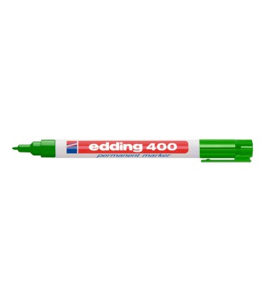 Rotulador edding marcador permanente 400 verde punta redonda 1 mm