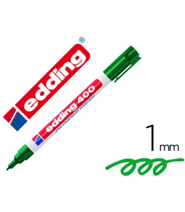 Rotulador edding marcador permanente 400 verde punta redonda 1 mm