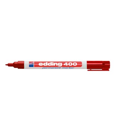 Rotulador edding marcador permanente 400 rojo punta redonda 1 mm