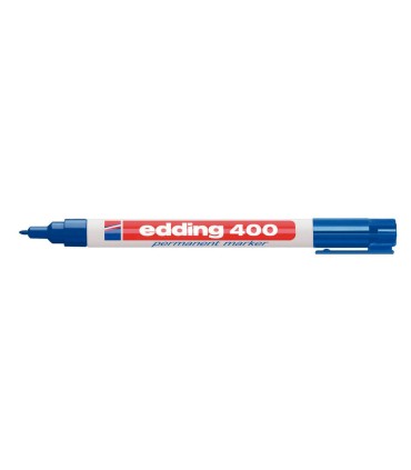 Rotulador edding marcador permanente 400 azul punta redonda 1 mm recargable