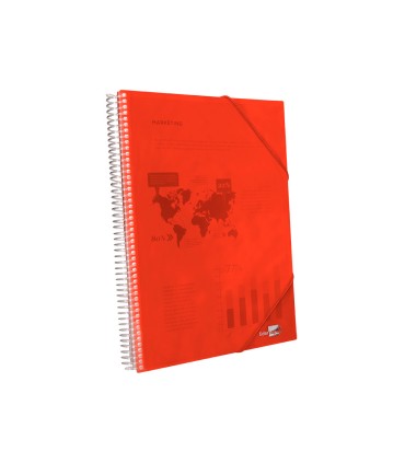 Carpeta liderpapel escaparate con espiral 20 fundas polipropileno din a5 roja