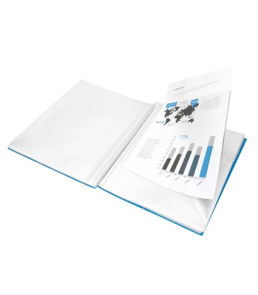 Carpeta liderpapel escaparate con espiral 20 fundas polipropileno din a5 azul