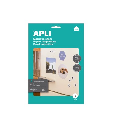 Papel magnetico apli blanco din a4 para impresoras inkjet paquete de 8 hojas