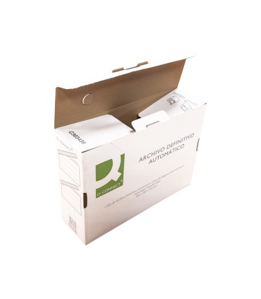 Caja archivo definitivo q connect folio carton reciclado cierre con lengueta 255x360x100 mm