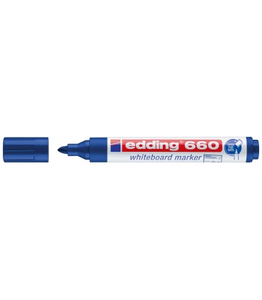 Rotulador edding para pizarra blanca 660 color azul punta redonda 15 3 mm recargable