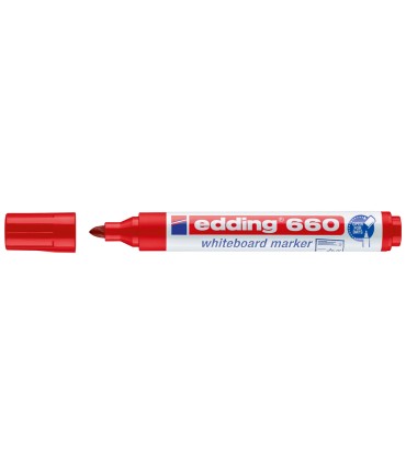 Rotulador edding para pizarra blanca 660 color rojo punta redonda 15 3 mm