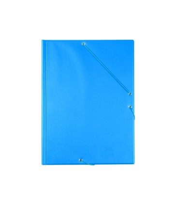 Carpeta liderpapel gomas folio 3 solapas carton forrado pvc azul