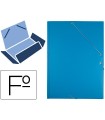 Carpeta liderpapel gomas folio 3 solapas carton forrado pvc azul