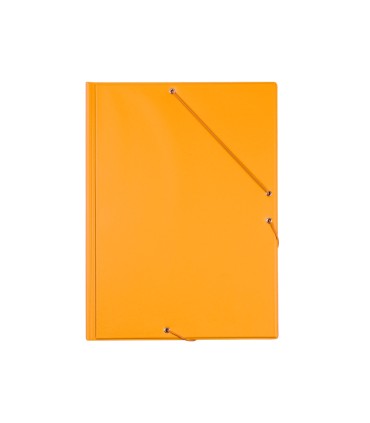 Carpeta liderpapel gomas folio 3 solapas carton forrado pvc naranja