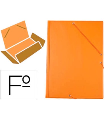 Carpeta liderpapel gomas folio 3 solapas carton forrado pvc naranja