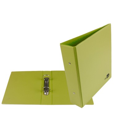 Carpeta de 2 anillas 40 mm redondas liderpapel a5 carton forrado pvc verde pistacho