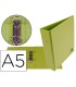 Carpeta de 2 anillas 40 mm redondas liderpapel a5 carton forrado pvc verde pistacho