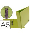 Carpeta de 2 anillas 40 mm redondas liderpapel a5 carton forrado pvc verde pistacho