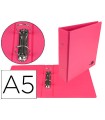 Carpeta de 2 anillas 40 mm redondas liderpapel a5 carton forrado pvc fucsia