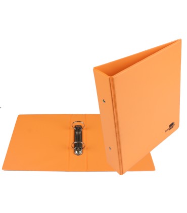 Carpeta de 2 anillas 40 mm redondas liderpapel a5 carton forrado pvc naranja