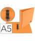 Carpeta de 2 anillas 40 mm redondas liderpapel a5 carton forrado pvc naranja