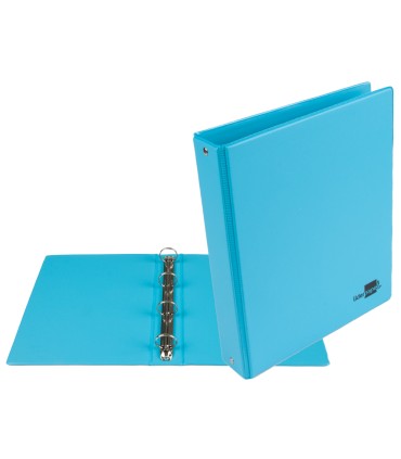 Carpeta de 4 anillas 25 mm redondas liderpapel a5 carton forrado pvc azul