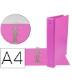 Carpeta de 4 anillas 40 mm mixtas liderpapel a4 carton forrado pvc fucsia