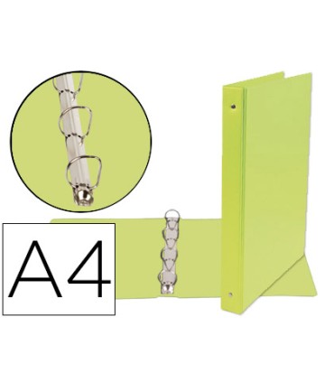 Carpeta de 4 anillas 25 mm mixtas liderpapel a4 carton forrado pvc verde