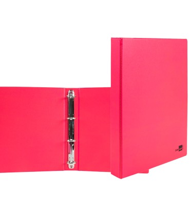 Carpeta de 4 anillas 25 mm mixtas liderpapel a4 carton forrado pvc fucsia