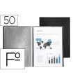 Carpeta liderpapel escaparate 50 fundas pvc folio negro