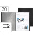 Carpeta liderpapel escaparate 20 fundas pvc folio negro