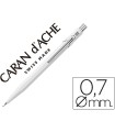 Portaminas caran d'ache 844 0,7mm cuerpo blanco adornos cromados